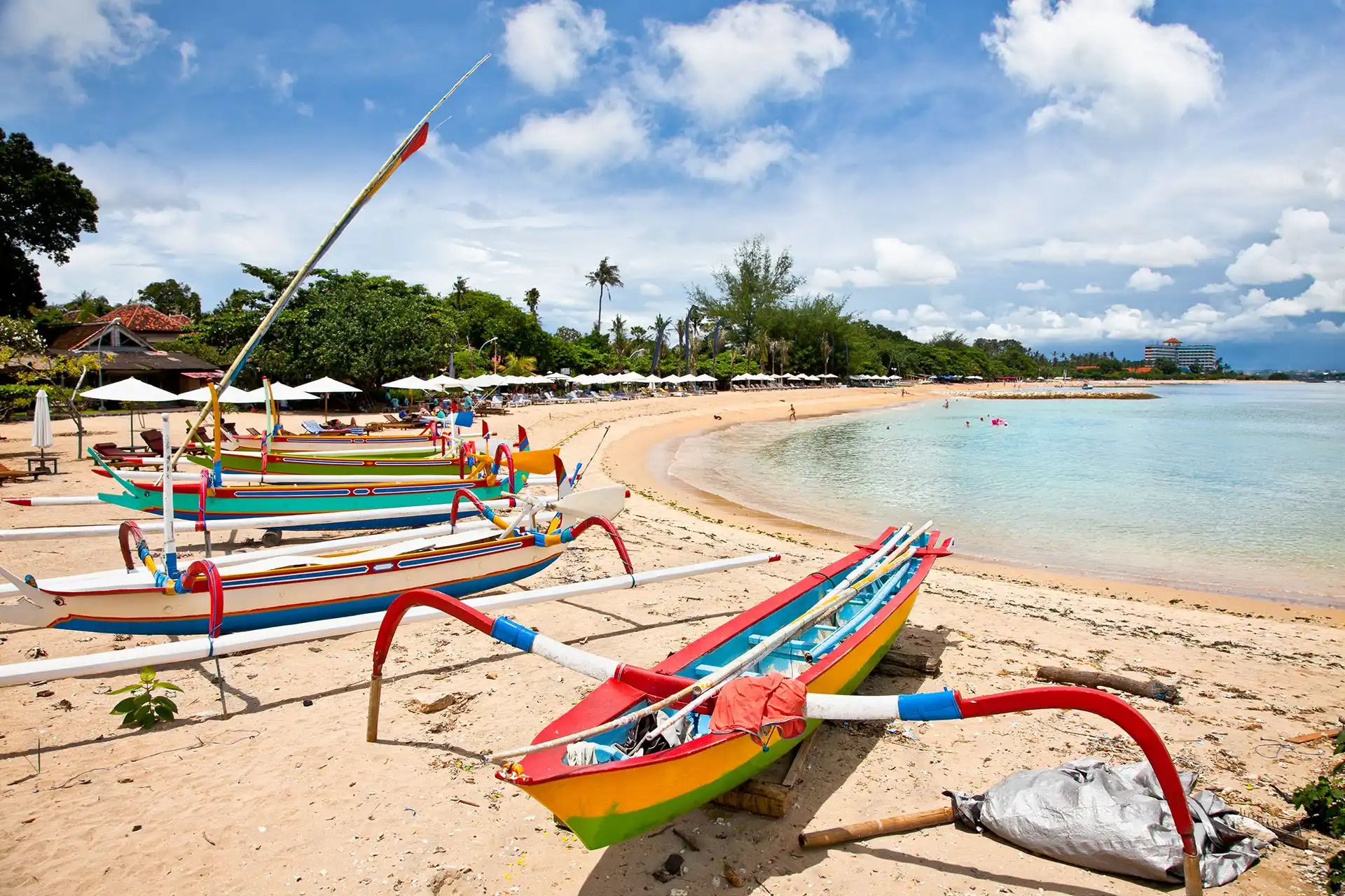 Pristine sandy beach and turquoise waters just steps from your door.